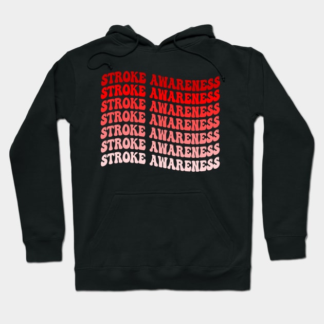 Funny Red Ribbon Brain Attack Awareness Stroke Awareness T-shirt Hoodie by drag is art